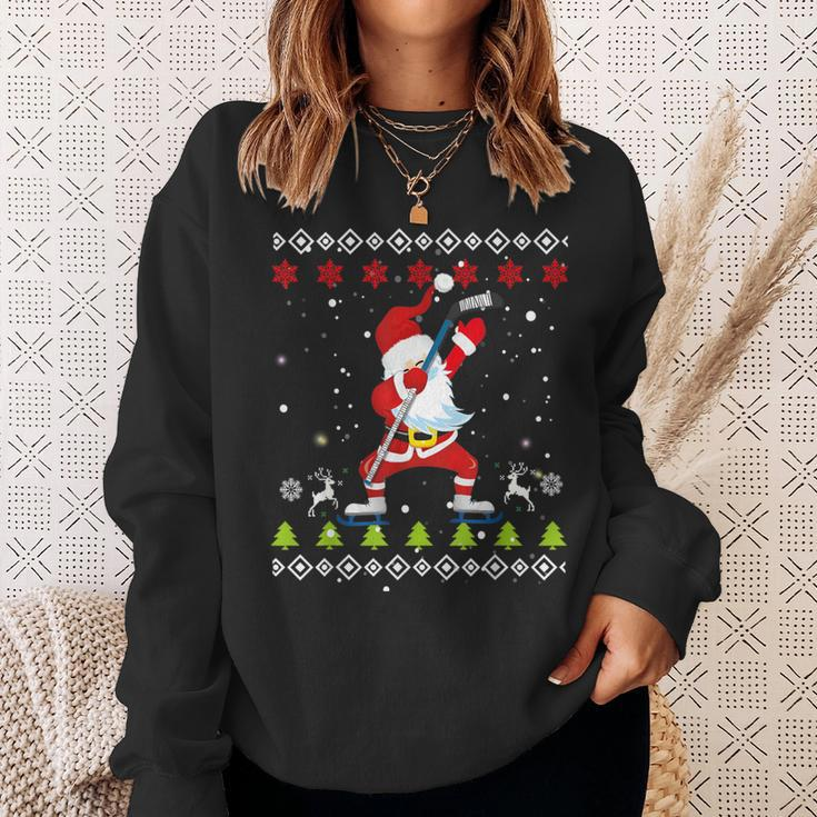 Dabbing Santa Hockey Ugly Christmas Sweater Xmas Sweatshirt Gifts for Her