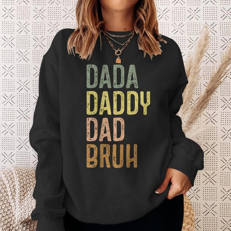 Dad For Men Dada Daddy Dad Bruh Vintage Fathers Day Sweatshirt Gifts for Her
