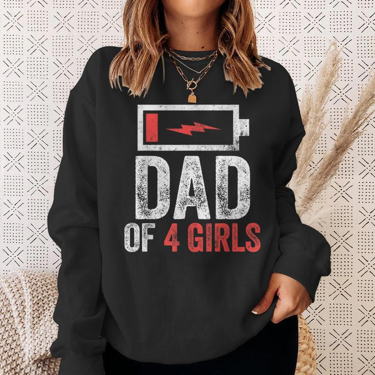 Dad Of 4 Girls Gift From Daughter Fathers Day Birthday Gift For Mens Sweatshirt Gifts for Her