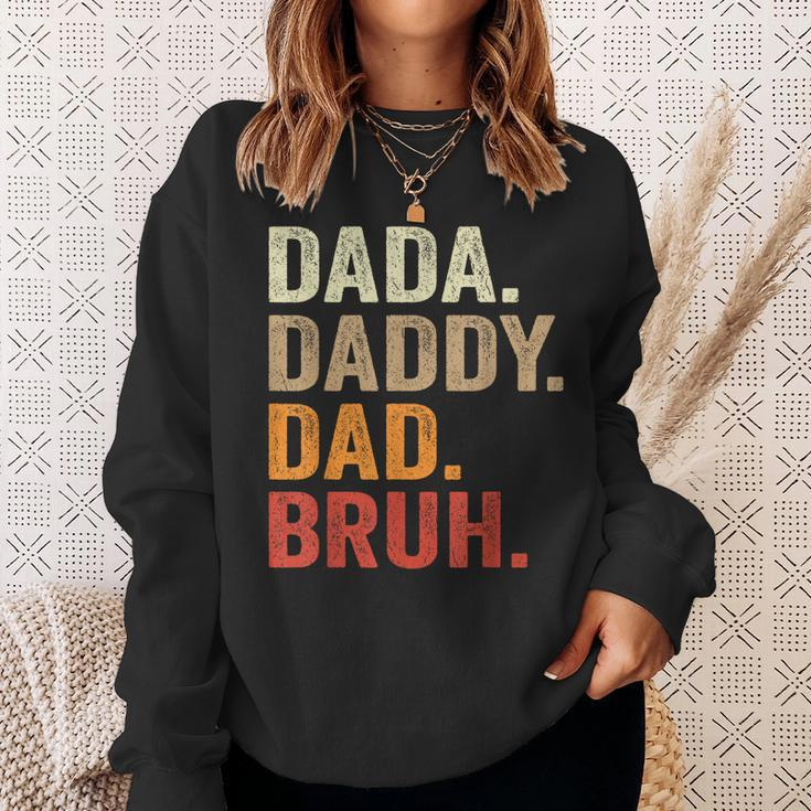 Dada Daddy Dad Bruh Fathers Day Vintage Father Funny Sweatshirt Gifts for Her