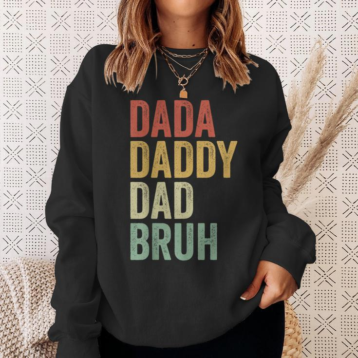 Dada Daddy Dad Bruh Fathers Day Vintage Men Father Dad Sweatshirt Gifts for Her