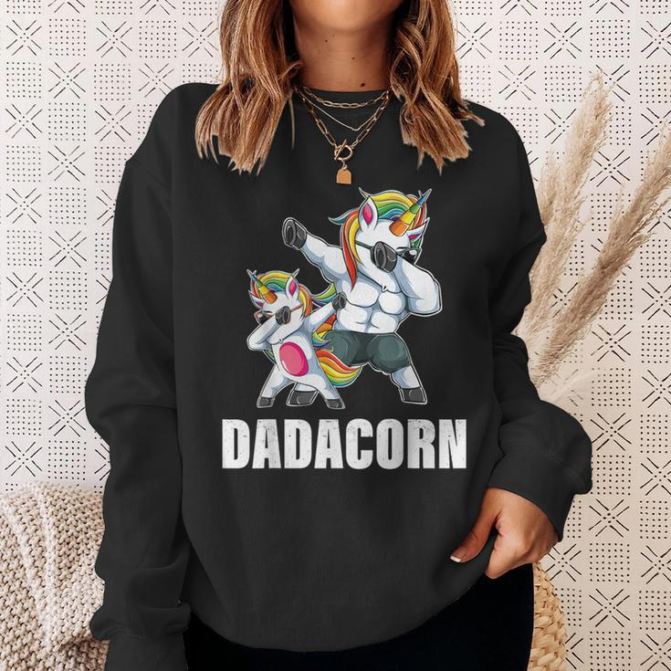 Dadacorn Dadicorn Daddycorn Unicorn Dad Baby Fathers Day Sweatshirt Gifts for Her