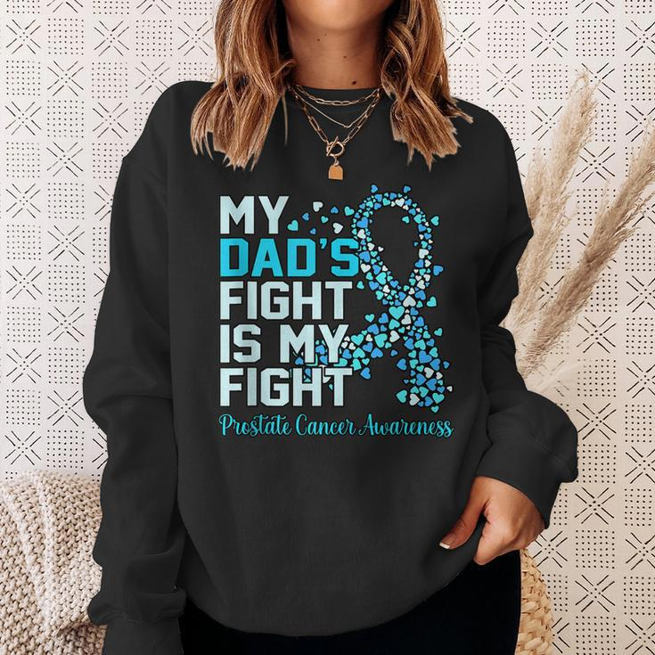 Dads Fight Is My Fight Prostate Cancer Awareness Graphic Sweatshirt Gifts for Her