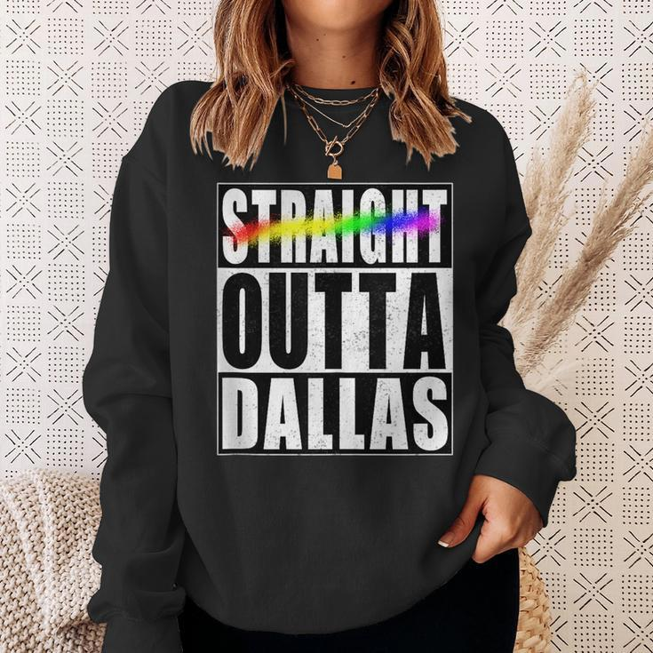 Dallas Gay Pride Not Straight Outta Lgbtq Sweatshirt Gifts for Her
