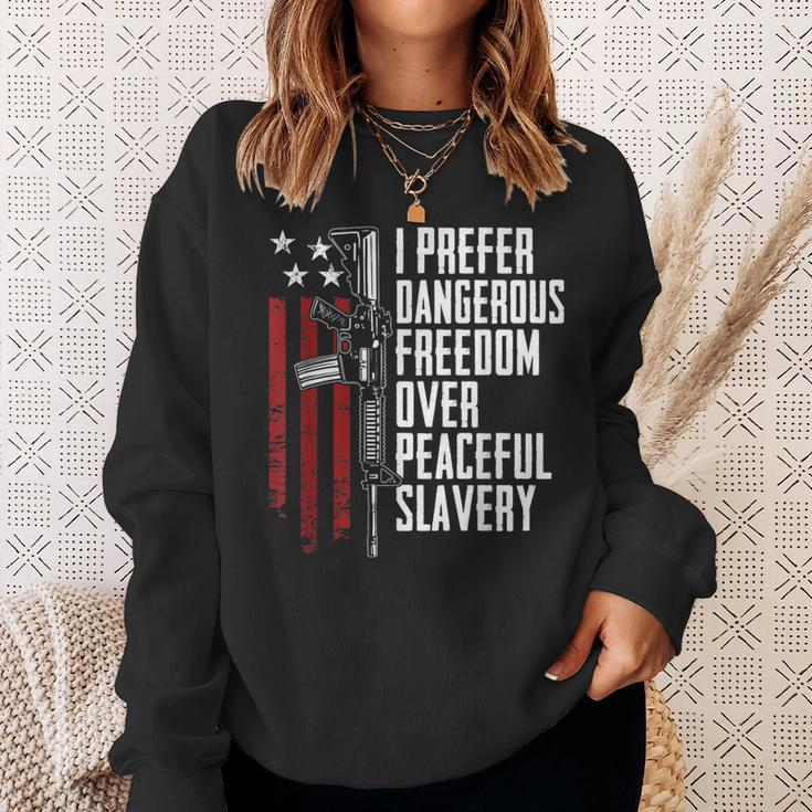 Dangerous Freedom Over Peaceful Slavery Pro Guns Ar15 Sweatshirt Gifts for Her