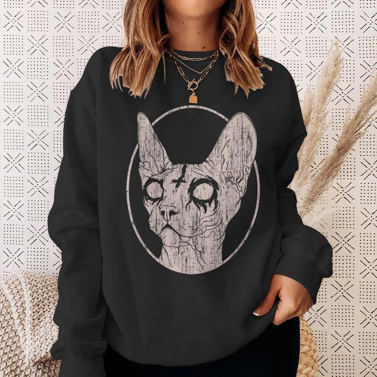 Death Metal Sphynx Cat Sweatshirt Gifts for Her