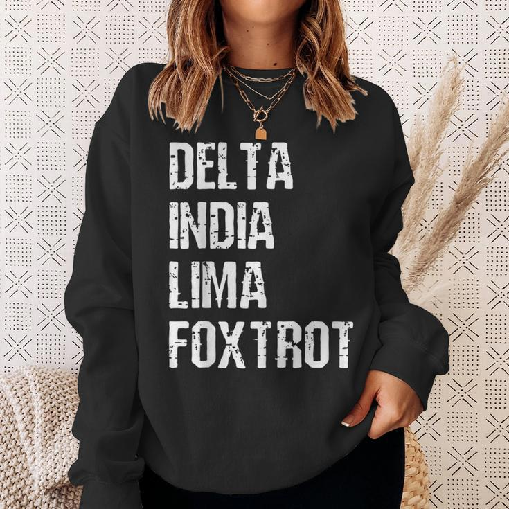 Delta India Lima Foxtrot Dilf Father Dad Funny Joking Sweatshirt Gifts for Her