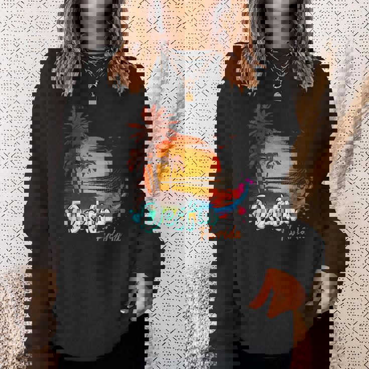 Destin Florida Beach Summer Vacation Palm Trees Sunset Men Florida Gifts & Merchandise Funny Gifts Sweatshirt Gifts for Her