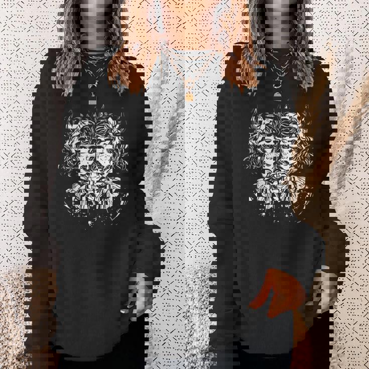 Devil Demon Twins Girl Goth Satanic Halloween Gothic Costume Halloween Funny Gifts Sweatshirt Gifts for Her