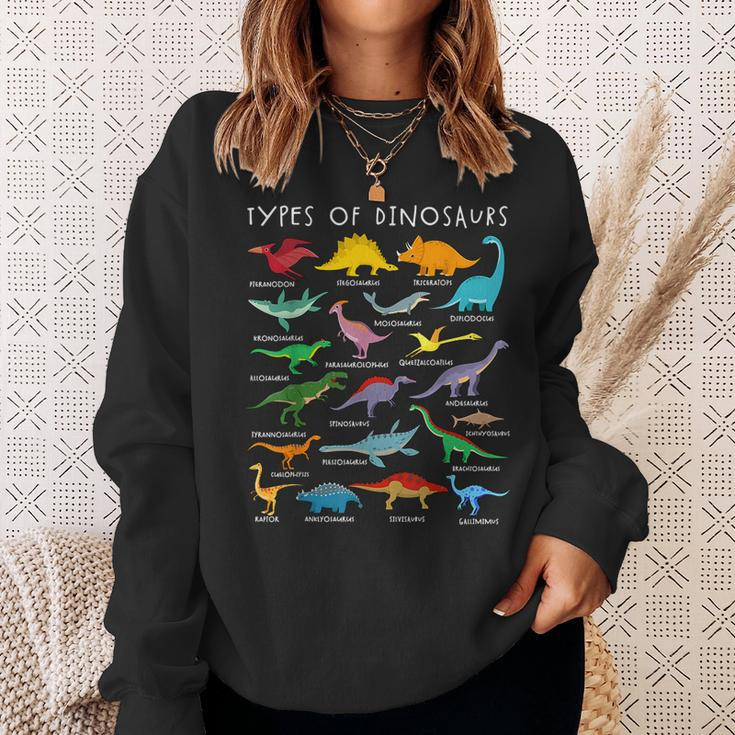 Dinosaur Lover Types Of Dinosaurs Different Dinosaurs Sweatshirt Gifts for Her