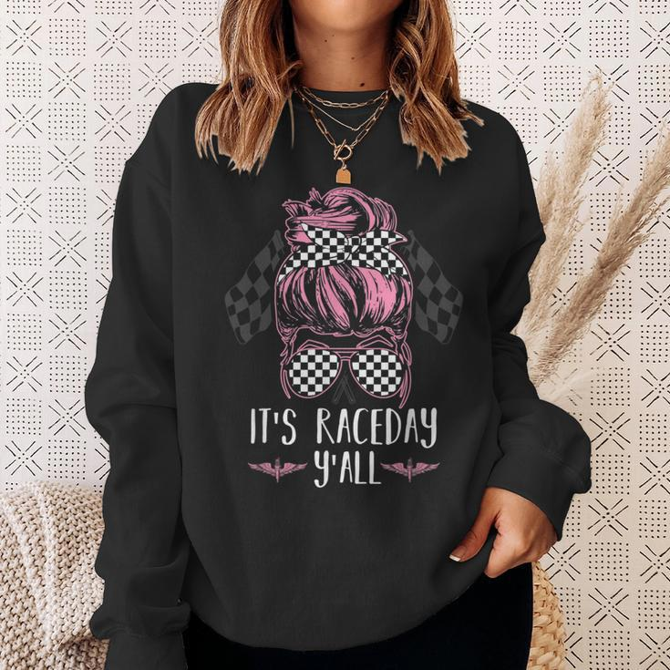 Dirt Track Racing Race Its Race Day Yall Car Racing Racing Funny Gifts Sweatshirt Gifts for Her