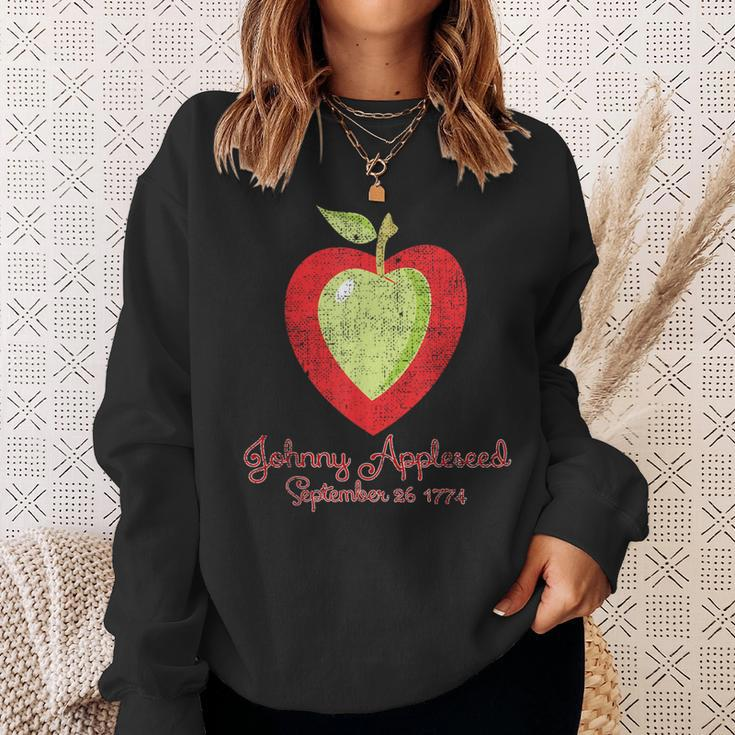 Distressed Johnny Appleseed Apple Tree Farmer Orchard Sweatshirt Gifts for Her