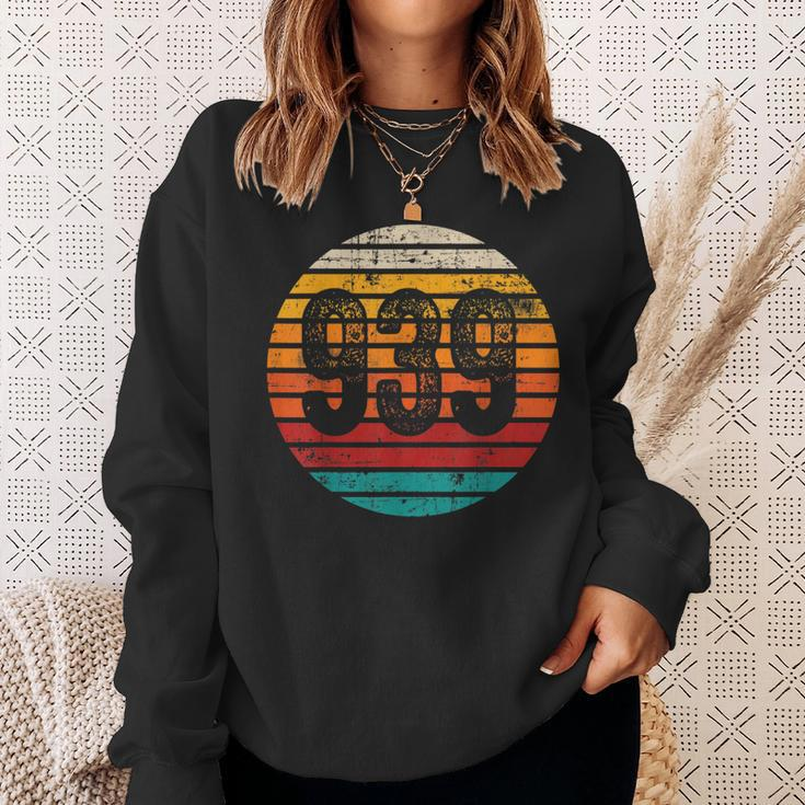 Distressed Vintage Sunset 939 Area Code Sweatshirt Gifts for Her