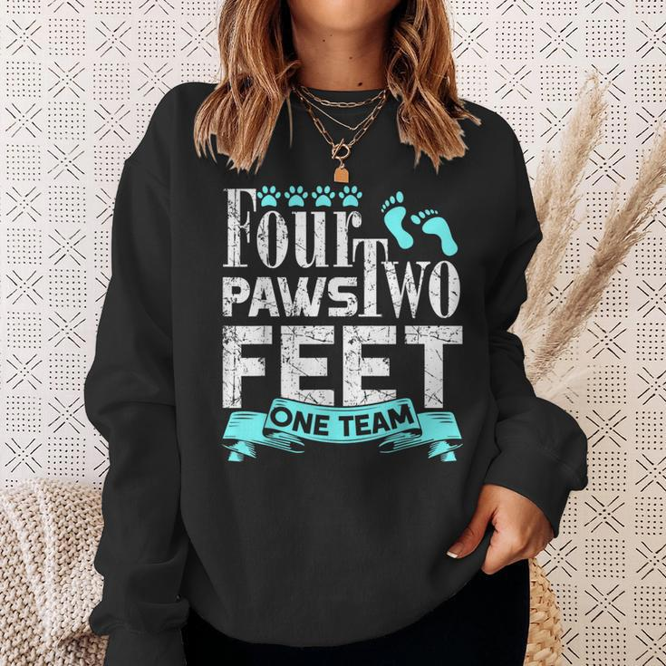 Dog Agility Four Paws Two Feet One Team Dog Gift Sweatshirt Gifts for Her