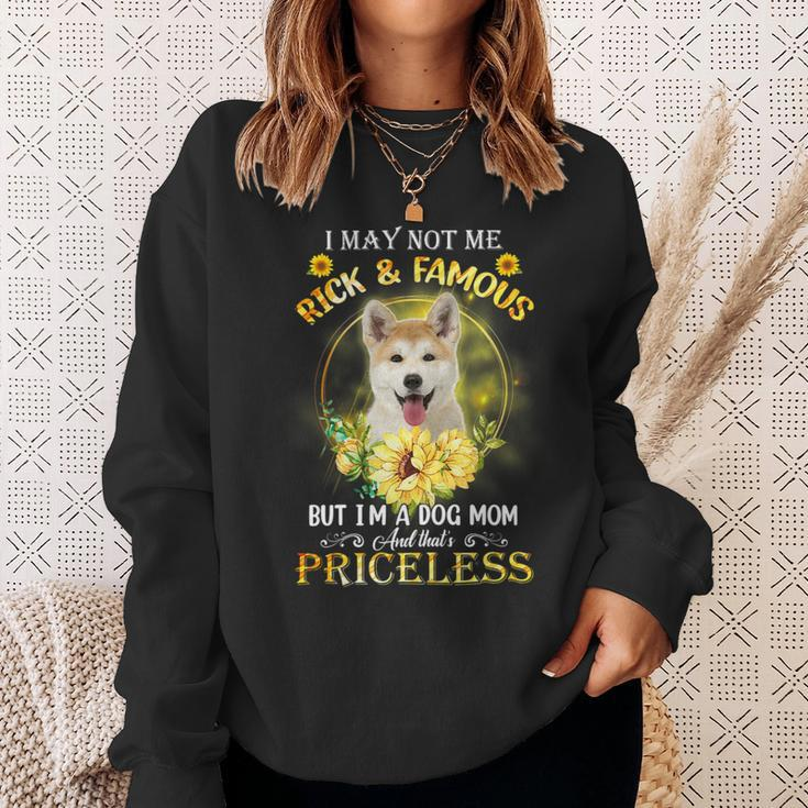 Dog Akita Womens Akita Inu I May Not Be Rich And Famous But Im A Dog Mom Sweatshirt Gifts for Her