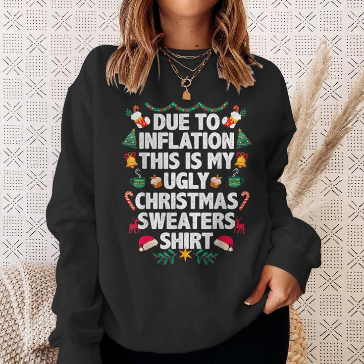 Due To Inflation This Is My Ugly Christmas Sweaters Pajama Sweatshirt Gifts for Her