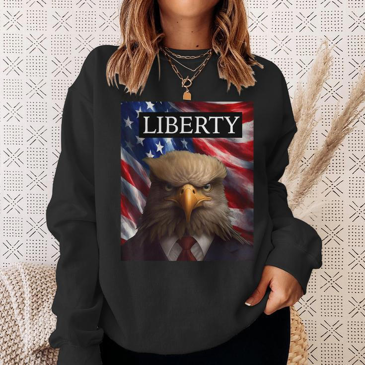 Eagle In A Suit American Flag - 4Th Of July Liberty Sweatshirt Gifts for Her