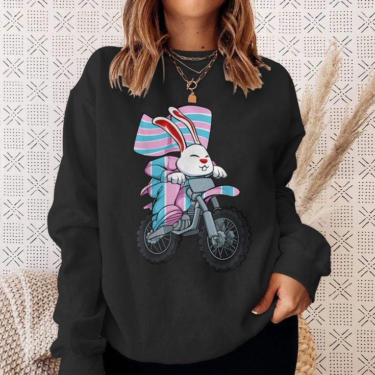 Easter Bunny Ridng Motorcycle Lgbtq Transgender Pride Trans Sweatshirt Gifts for Her