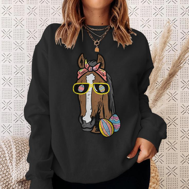 Easter Horse Face Cowgirl Equestrian Women Girls Kids N Sweatshirt Gifts for Her