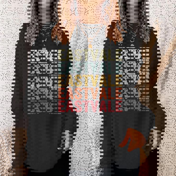 Eastvale California Eastvale Ca Retro Vintage Text Sweatshirt Gifts for Her