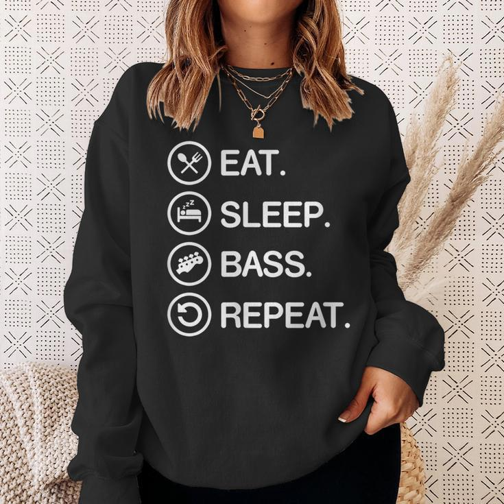 Eat Sleep Bass Repeat Funny Bass GuitarGift Guitar Funny Gifts Sweatshirt Gifts for Her