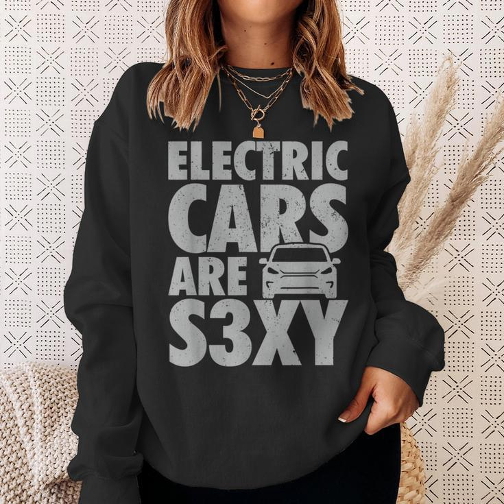 Electric Car S3xy Ev Driver Is Sexy Driver Funny Gifts Sweatshirt Gifts for Her