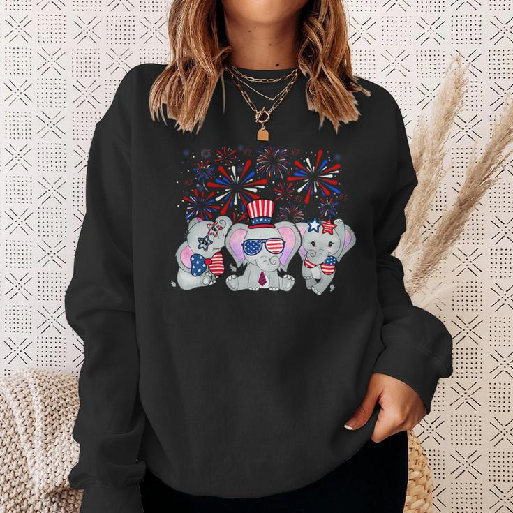 Elephant Fireworks Sunglasses Hat Merica Funny 4Th Of July Sweatshirt Gifts for Her