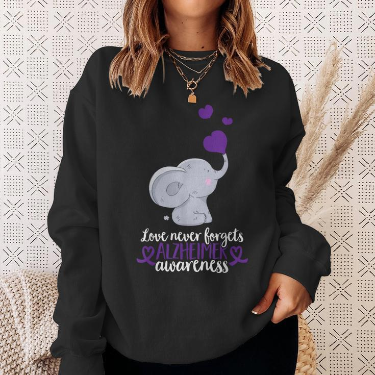 End Alz Love Never Forgets Alzheimer Awareness Sweatshirt Gifts for Her