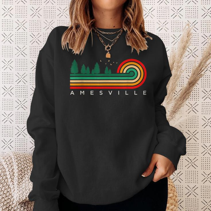 Evergreen Vintage Stripes Amesville Ohio Sweatshirt Gifts for Her