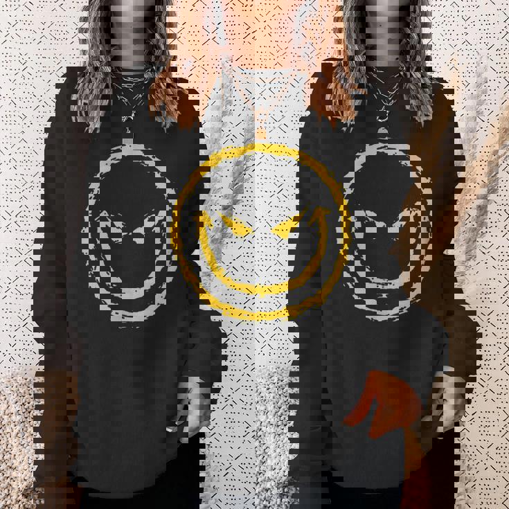 Evil Smiley Face Custom Funny Design 100 Cotton Sweatshirt Gifts for Her