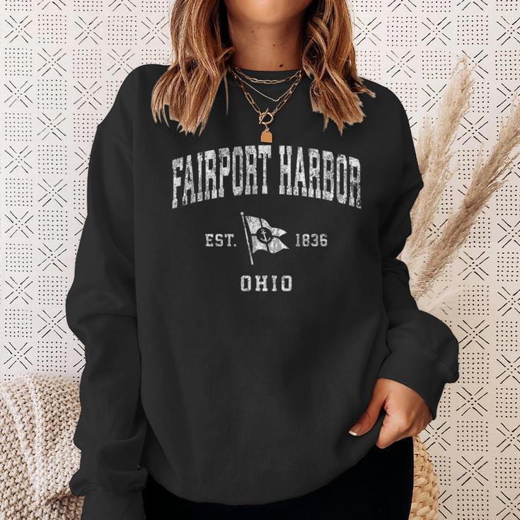 Fairport Harbor Oh Vintage Nautical Boat Anchor Flag Sports Sweatshirt Gifts for Her