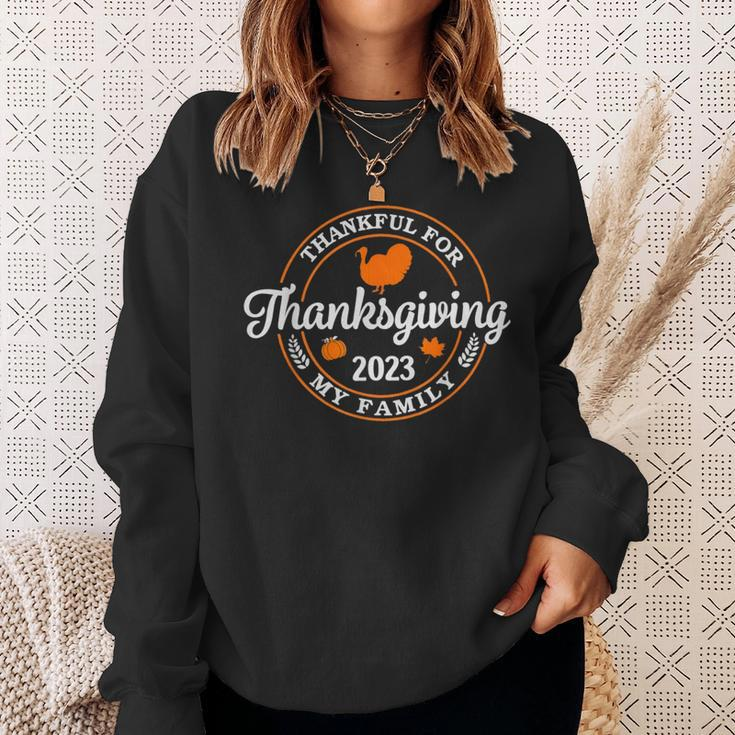 Family Thanksgiving 2023 Thankful For My Tribe Group Autumn Sweatshirt Gifts for Her