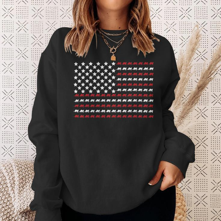 Ferret 4Th Of July Paw Print American Flag Sweatshirt Gifts for Her