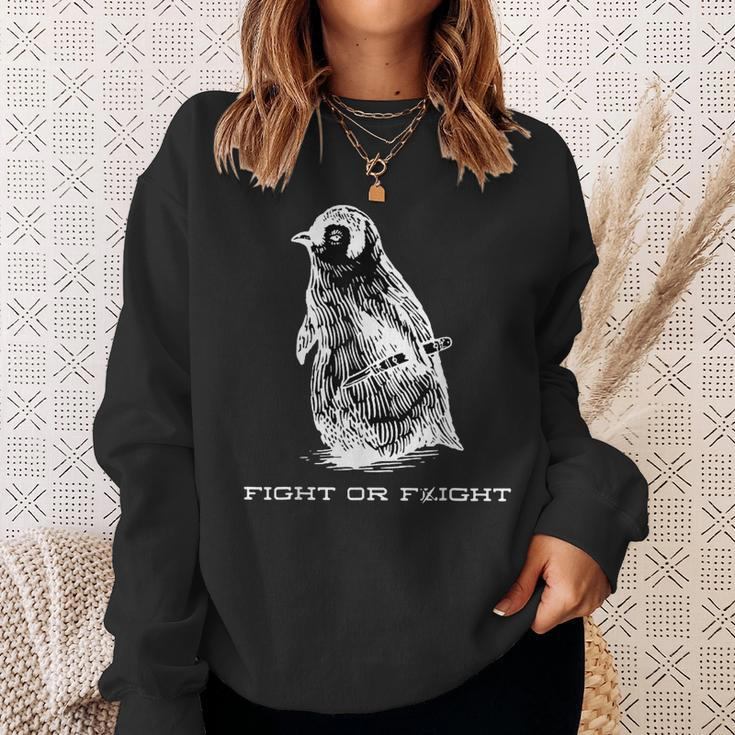 Fight Or Flight Penguin Pun Fight Or Flight Meme Sweatshirt Gifts for Her