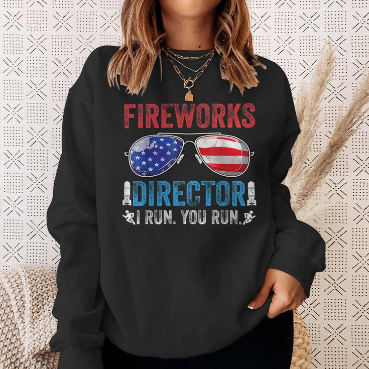 Fireworks Director Funny 4Th Of July Patriotic American Flag Sweatshirt Gifts for Her