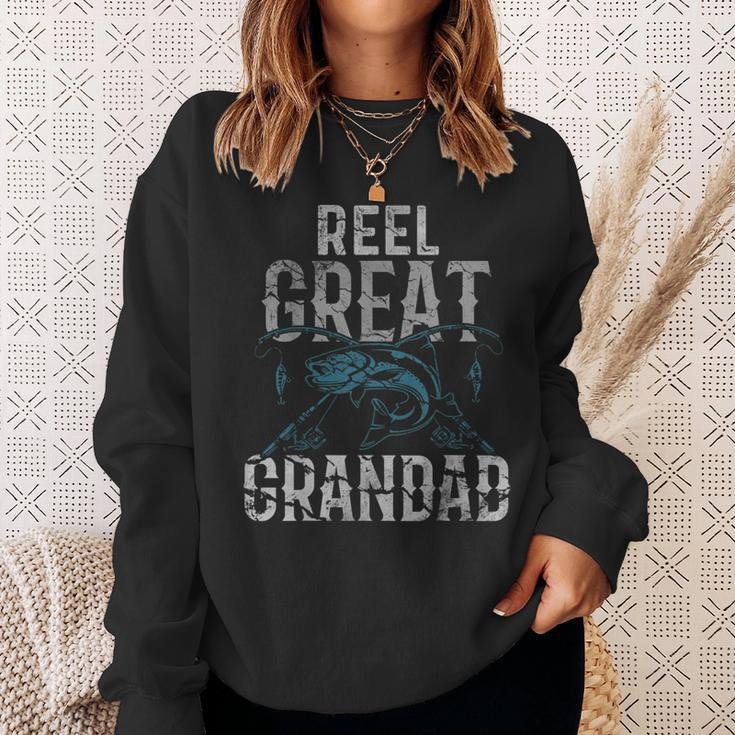 Fishermen Reel Great Grandad Fishing Fathers Day Sweatshirt Gifts for Her