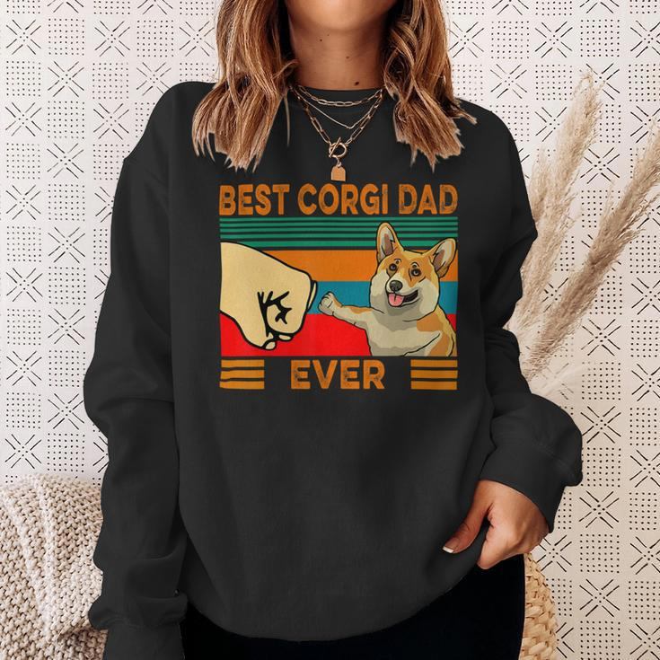 Fist Bump Best Corgi Dad Ever Sweatshirt Gifts for Her