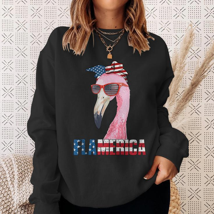 Flamingo 4Th Of July Flamerica Patriotic Sweatshirt Gifts for Her