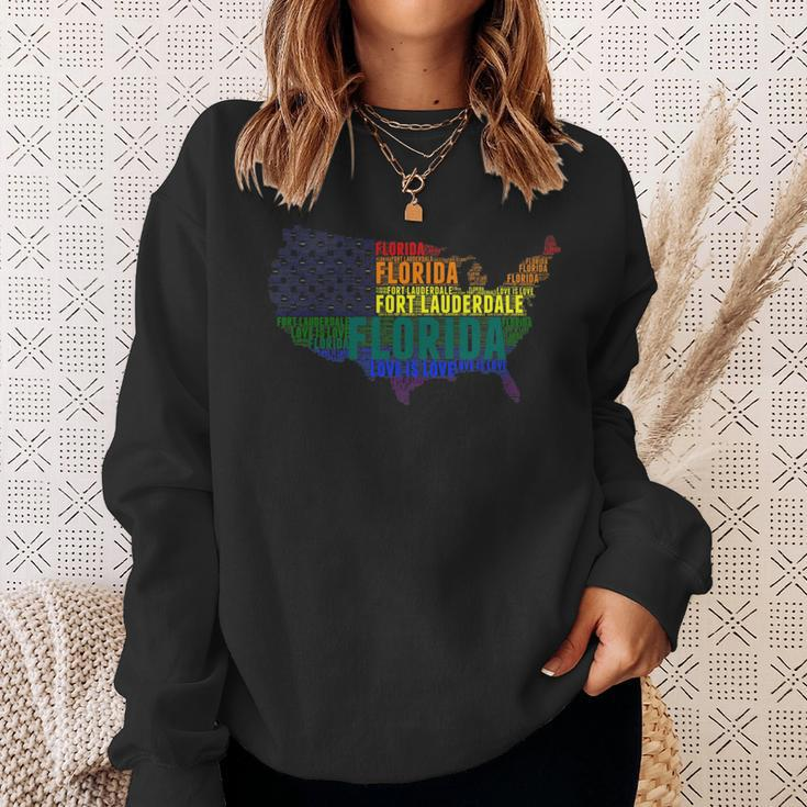 Florida Fort Lauderdale Love Wins Equality Lgbtq Pride Sweatshirt Gifts for Her