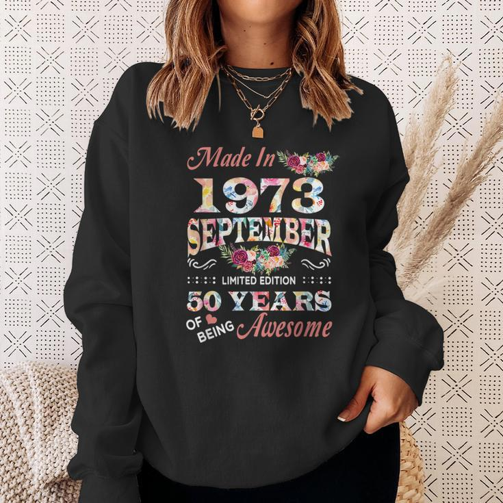 Flower Made In 1973 September 50 Years Of Being Awesome Sweatshirt Gifts for Her