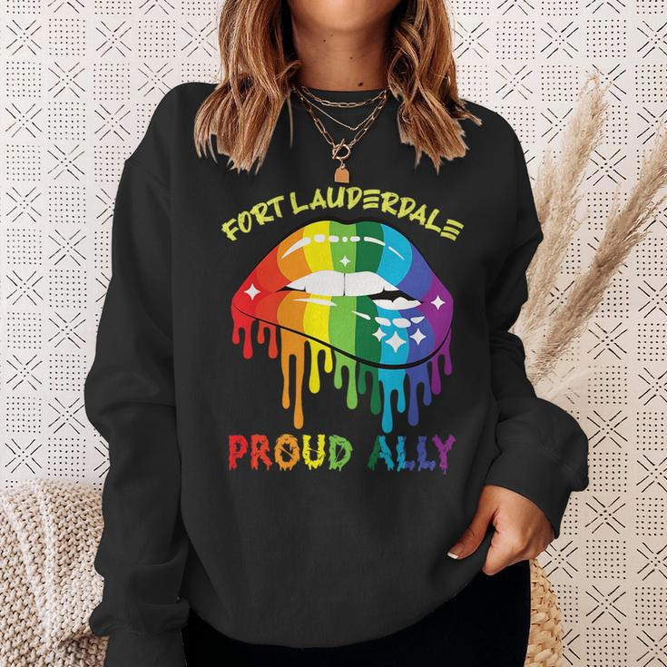 Fort Lauderdale Proud Ally Lgbtq Pride Sayings Sweatshirt Gifts for Her