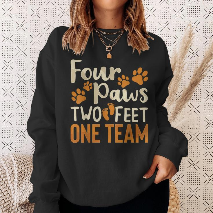 Four Paws Two Feet One Team Dog Trainer Training Sweatshirt Gifts for Her