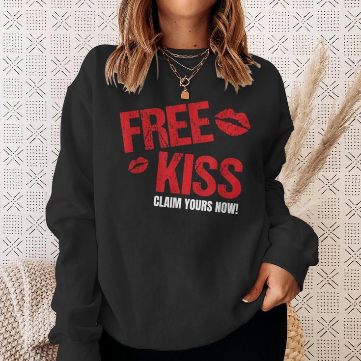 Free Kiss Claim Yours Now Best Valentine's Day Sweatshirt Gifts for Her