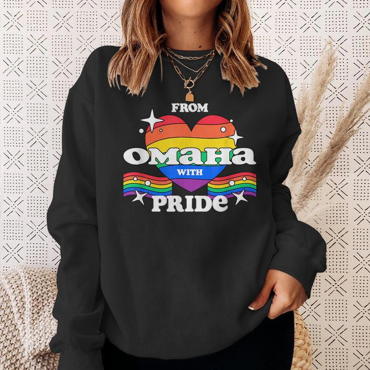 From Omaha With Pride Lgbtq Gay Lgbt Homosexual Pride Month Sweatshirt Gifts for Her