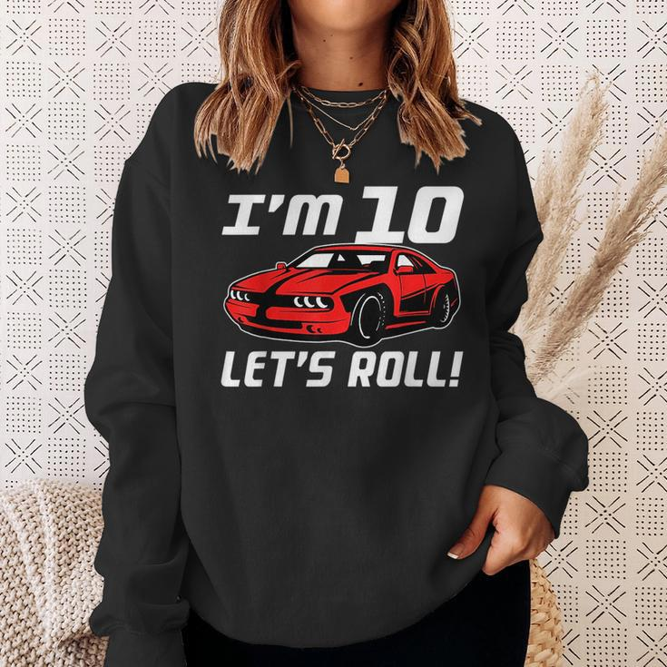 Funny 10Th Birthday Gift Race Car Driver Boys 10 Years Old Driver Funny Gifts Sweatshirt Gifts for Her
