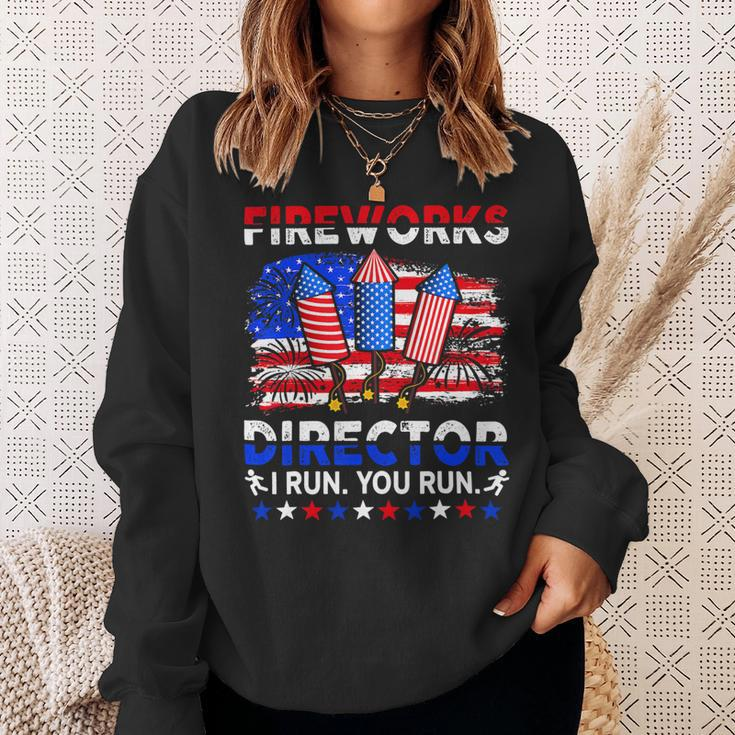 Funny 4Th Of July Shirts Fireworks Director If I Run You Run 1 Sweatshirt Gifts for Her