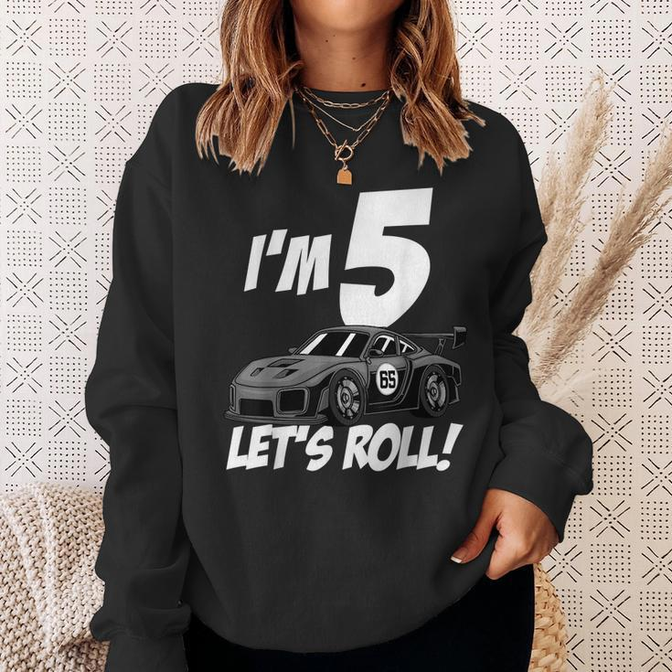 Funny 5Th Birthday Gift Boy Kid Race Car Driver 5 Years Old Driver Funny Gifts Sweatshirt Gifts for Her