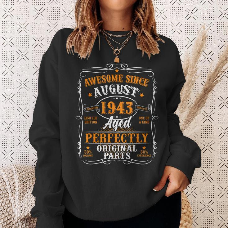 80 Years Old August 1943 Vintage 80Th Birthday Sweatshirt Gifts for Her