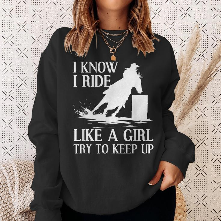 Funny Barrel Racing Gift For Women Girls Horse Racer Cowgirl Sweatshirt Gifts for Her