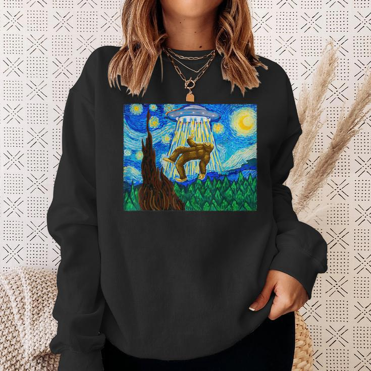 Bigfoot Bigfoot Starry Night Sasquatch Bigfoot Sweatshirt Gifts for Her